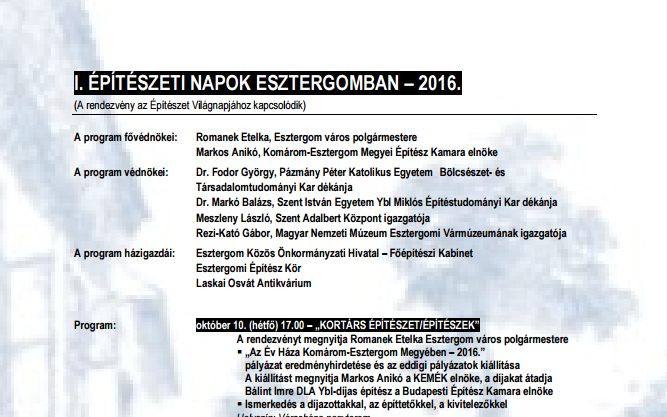 Első Építészeti Napok Esztergomban