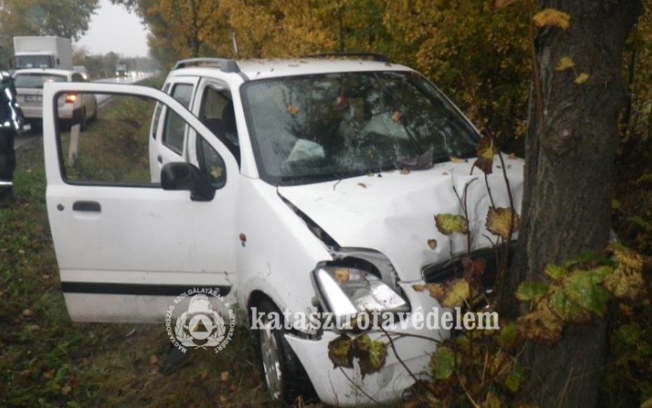 Fának ütközött egy autó Esztergomban