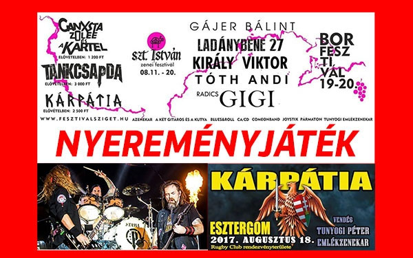 Sorsoltunk! Megvannak a Tankcsapda és Kárpátia koncert belépőinek a nyertesei!