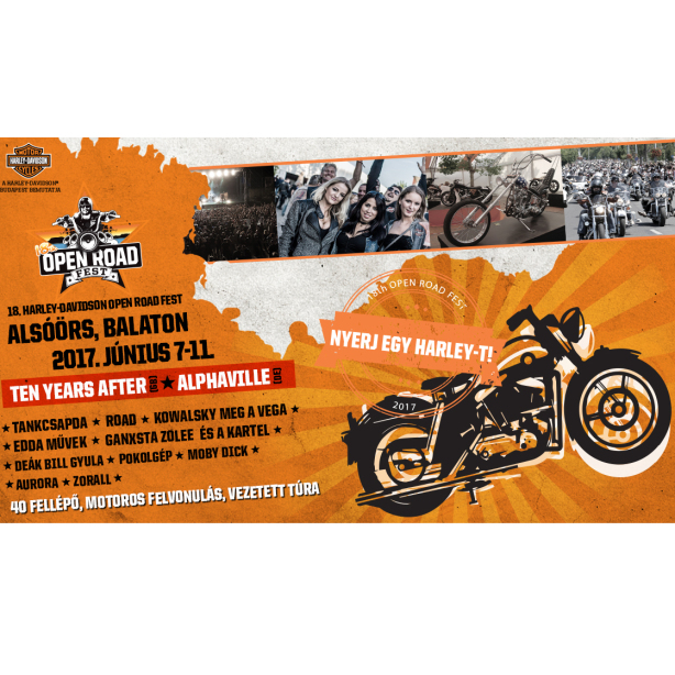 Nyerj napijegyet a Harley Davidson - Open Road fesztiválra!