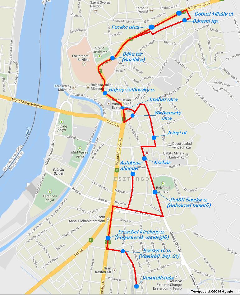 esztergom autóbusz állomás térkép Új helyijárat: menetrend, út és jegyek Esztergomban | Hírek  esztergom autóbusz állomás térkép