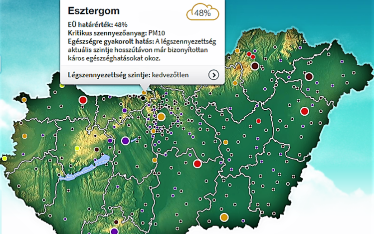 A szálló por miatt kifogásolt a levegőminőség Esztergomban és Dorogon