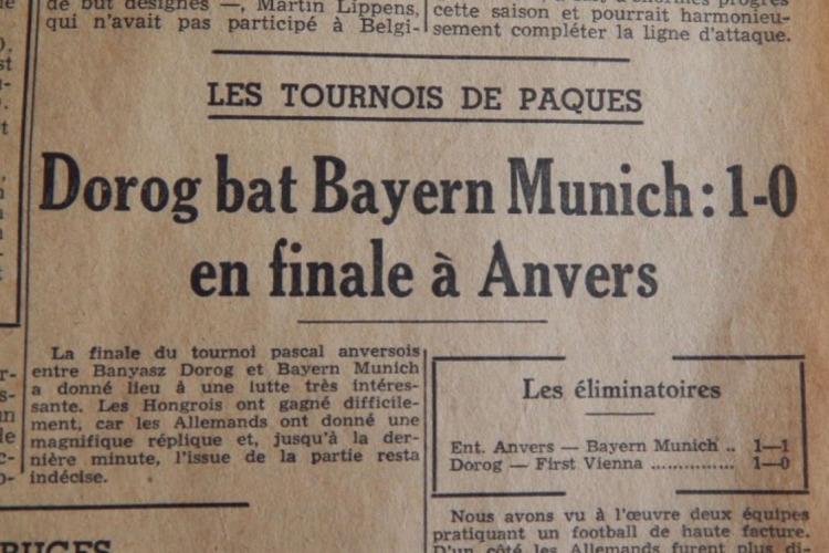 A feledés homályába vesző Húsvéti Kupa, amelyen a Dorog legyőzte a Bayern Müchent