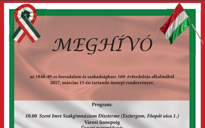 Idén is tiszteleg március 15 hősei előtt Esztergom - PROGRAM