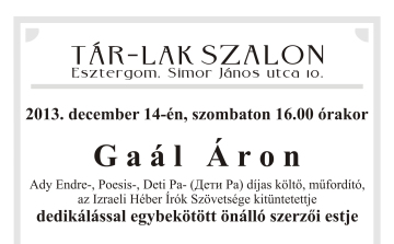 Szerzői est a Tár-Lak Szalonban