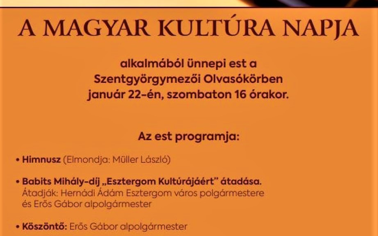 Babits-díjat adnak át Esztergomban a Magyar Kultúra Napján
