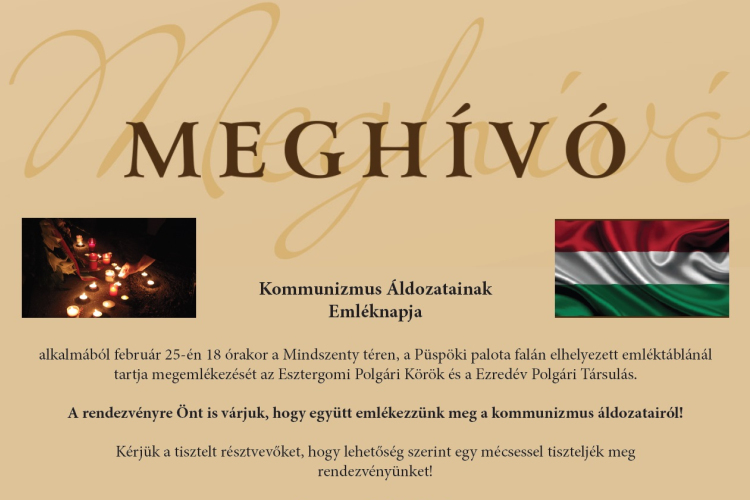 Kommunizmus Áldozatainak Emléknapja - Meghívó