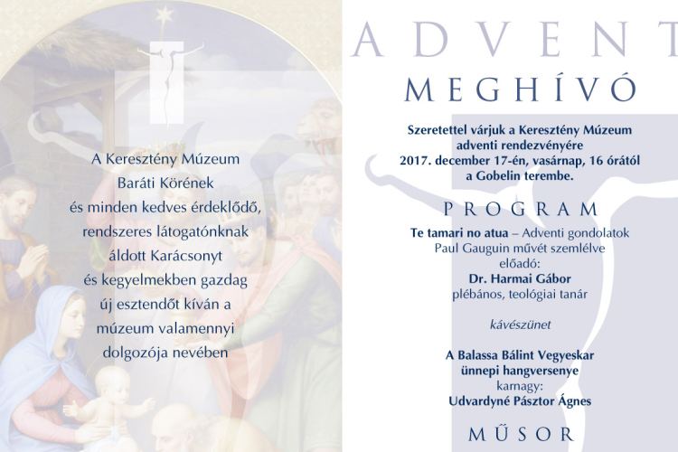 Adventi előadás és koncert a Keresztény Múzeumban