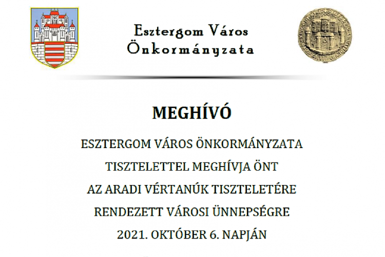 Az aradi vértanúkra emlékezik Esztergom október 6-án