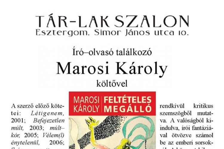 Író-olvasó találkozó a Tár-Lak Szalonban – Marosi Károly a vendég