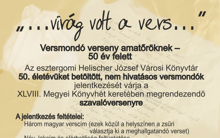 ...virág volt a vers... - Idén is! - Még lehet jelentkezni!