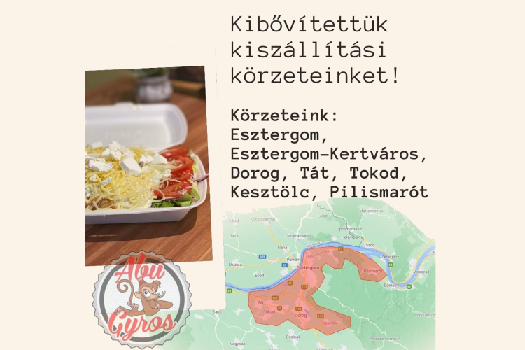 Már kibővített körzetben szállít finom ételeket az Abu Gyros!