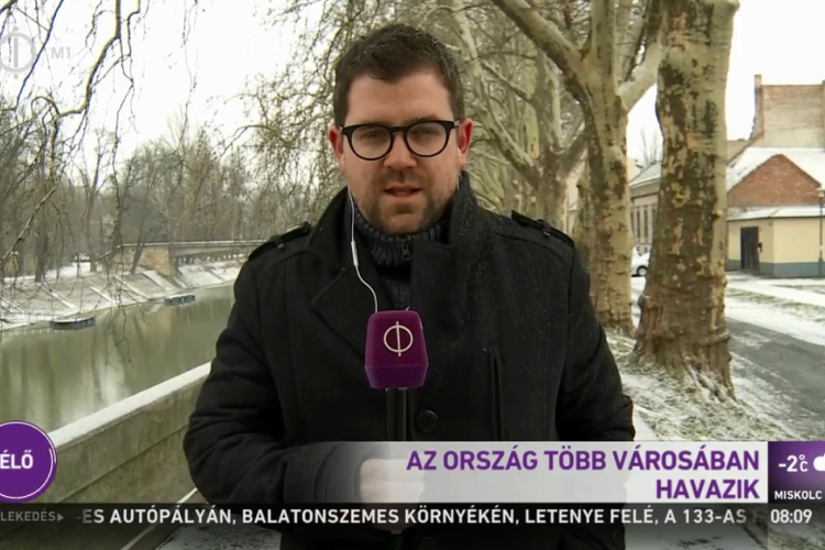 Már esik a hó Esztergomban, de hamarosan ónos eső jöhet!