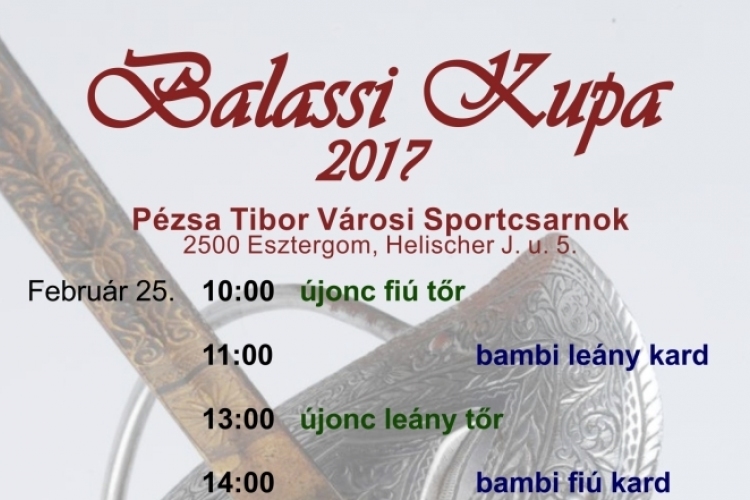 Balassi Kupa vívóverseny a hétvégén