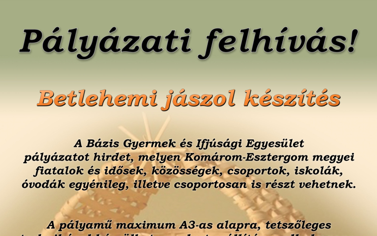 Pályázat betlehemi jászol készítésére