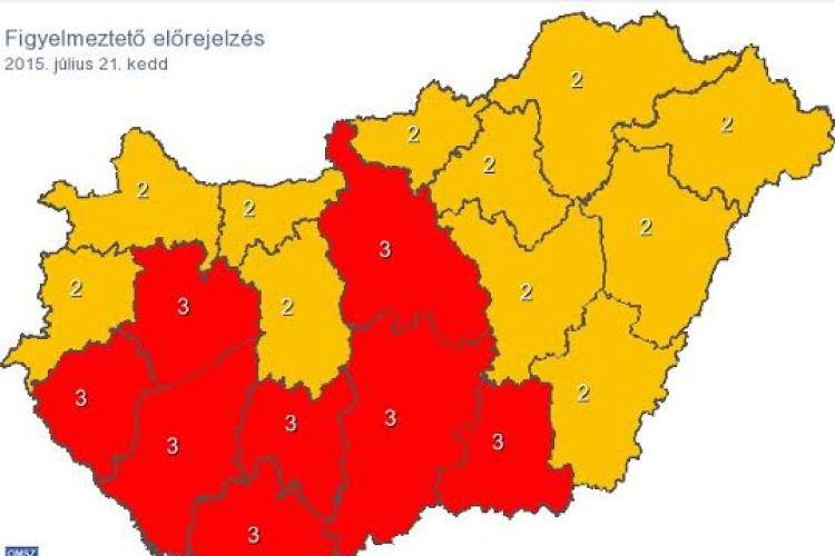 Hőségriadó Esztergomban: péntekig meghosszabbítva 