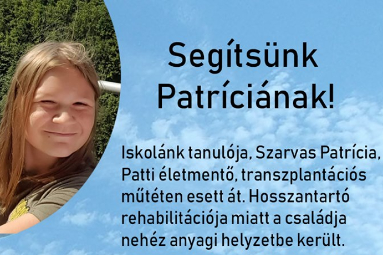 Segítsünk Patríciának a gyógyulásban!