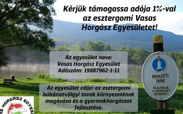 Segítsük 1 százalékkal a Vasas Horgász Egyesületet