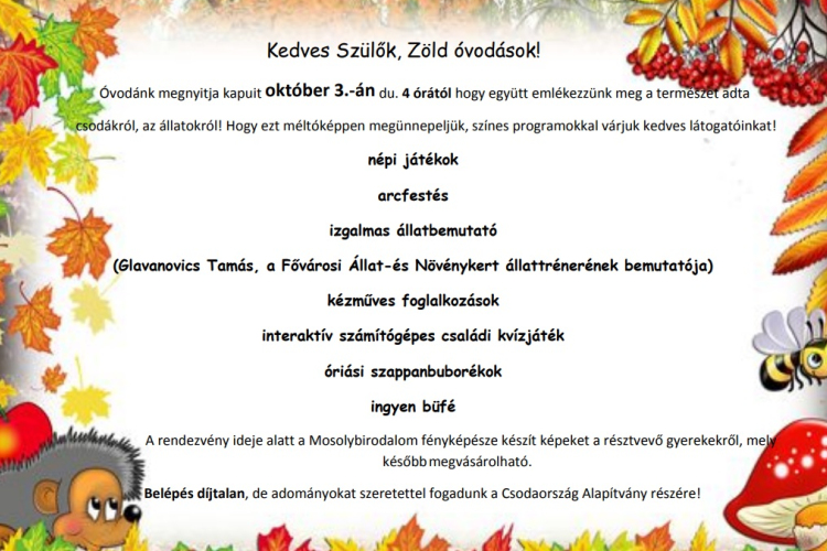 Szuper programok az Állatok napján a Zöld Óvodában