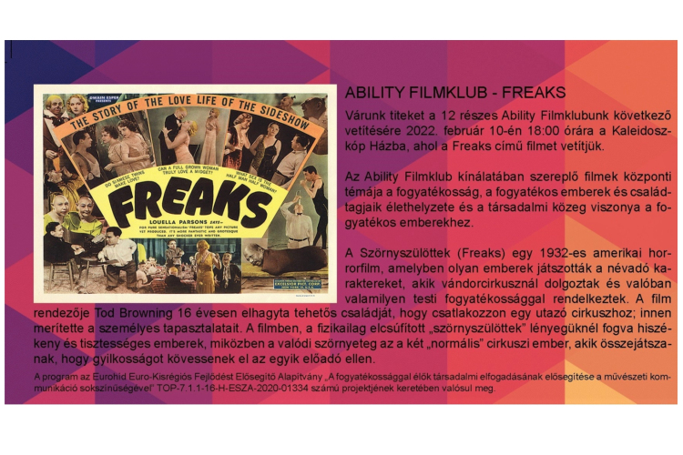 Freaks – Szörnyszülöttek. Filmajánló