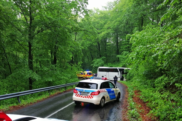 Busz és autó ütközött a Dobogókői úton