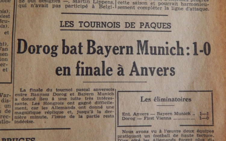 A feledés homályába vesző Húsvéti Kupa, amelyen a Dorog legyőzte a Bayern Müchent