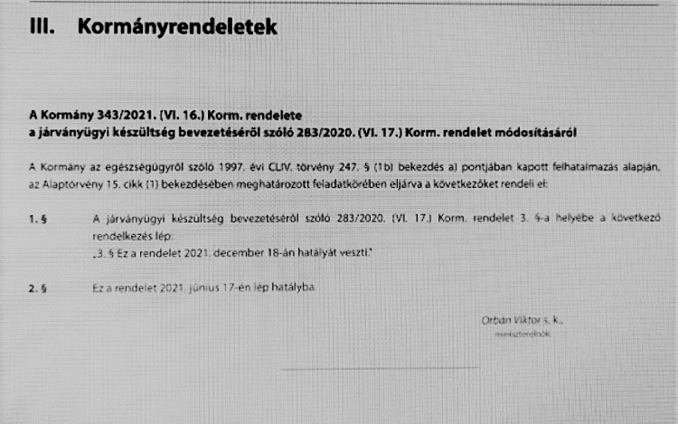 Decemberig meghosszabbították a veszélyhelyzetet