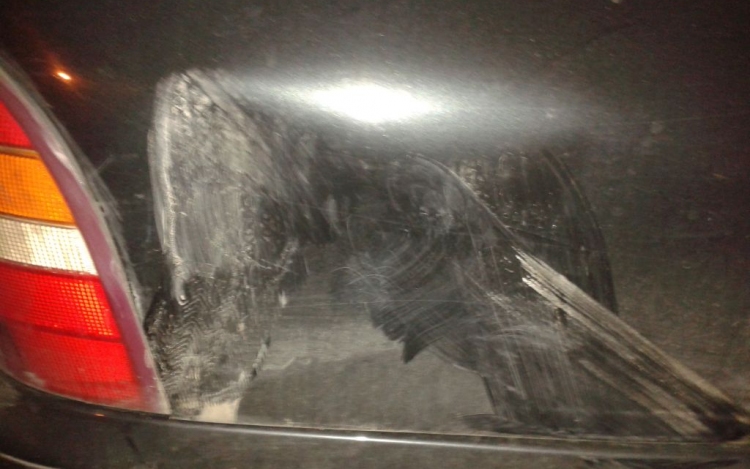 Megrongálták az esztergomi képviselő kocsiját - fotók