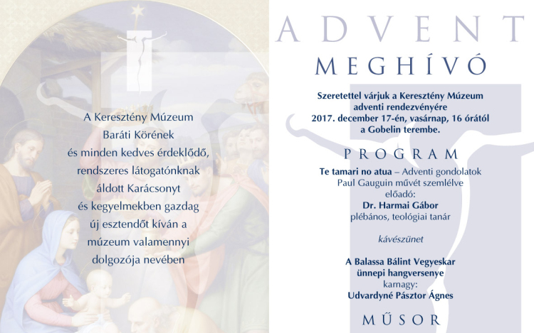 Adventi előadás és koncert a Keresztény Múzeumban