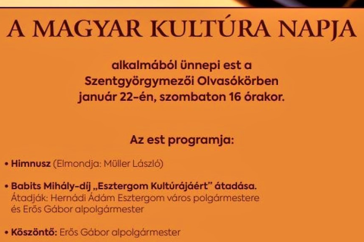 Babits-díjat adnak át Esztergomban a Magyar Kultúra Napján